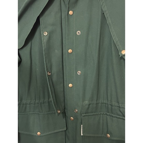Brassada Drovers Coat Size Medium Long Forest Green Cattle Rancher Rodeo Western - Picture 8 of 12